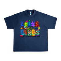 Navy color outside the lines autism awareness Urban Heavy Tee - Zillion Design Studio