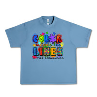 Pebble Blue color outside the lines autism awareness Urban Heavy Tee - Zillion Design Studio