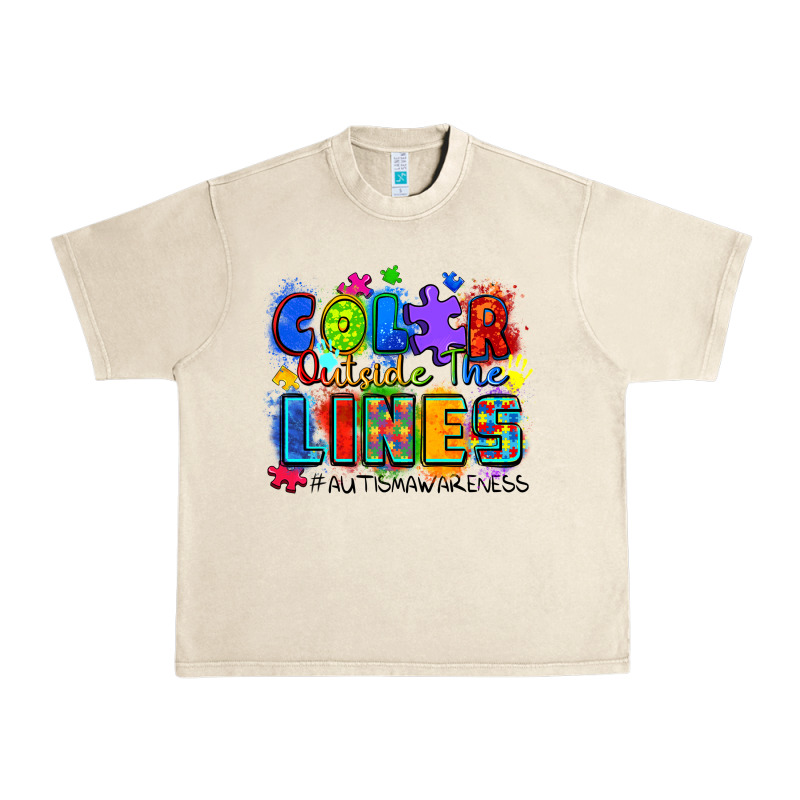 Color Outside The Lines Autism Awareness Urban Heavy Tee by Zillion Design Studio | Teevron