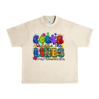 Sandshell color outside the lines autism awareness Urban Heavy Tee - Zillion Design Studio