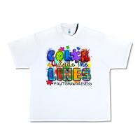 White color outside the lines autism awareness Urban Heavy Tee - Zillion Design Studio