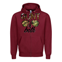 Burgundy aunt of both Zipper Hoodie - CowhideDigitalArt