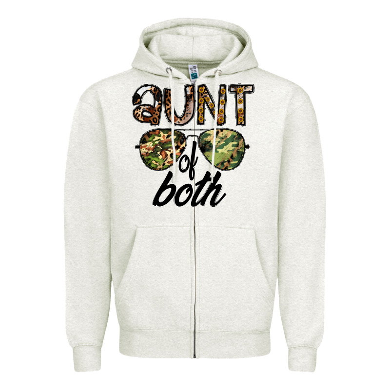 Aunt Of Both Zipper Hoodie by CowhideDigitalArt | Teevron