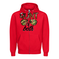 Red aunt of both Zipper Hoodie - CowhideDigitalArt