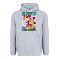 Heather Grey candy jar with bear  air Heavyweight Hoodie - AdoDesignShop