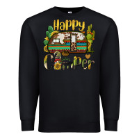 Black happy camper caravan and gnome Premium Sweatshirt - BarkalooDesign