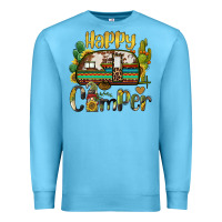 Ocean Blue happy camper caravan and gnome Premium Sweatshirt - BarkalooDesign