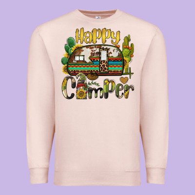 Happy Camper Caravan And Gnome Premium Sweatshirt Designed By Barkaloodesign