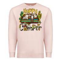 Pale Pink happy camper caravan and gnome Premium Sweatshirt - BarkalooDesign