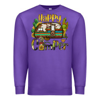 Purple happy camper caravan and gnome Premium Sweatshirt - BarkalooDesign