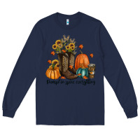Navy pumpkin spice everything Long Sleeve Tee - RanaPortraitStore