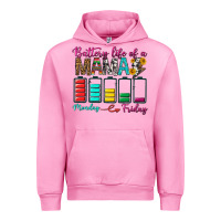 Fuchsia Pink Battery Life Of A Mama Urban Hoodie - BundleAndBundleShop