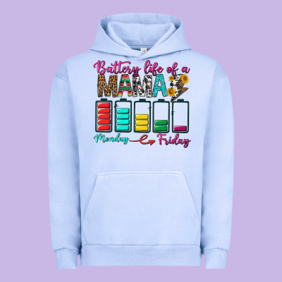 Battery Life Of A Mama Urban Hoodie Designed By Bundleandbundleshop