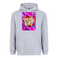 Heather Grey playing cards with pearls and glitter air Heavyweight Hoodie - AdoDesignShop