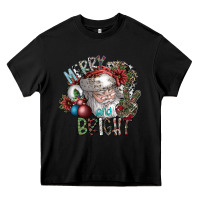 Black merry and bright Heavy Core Tee - SublimationCraftShop