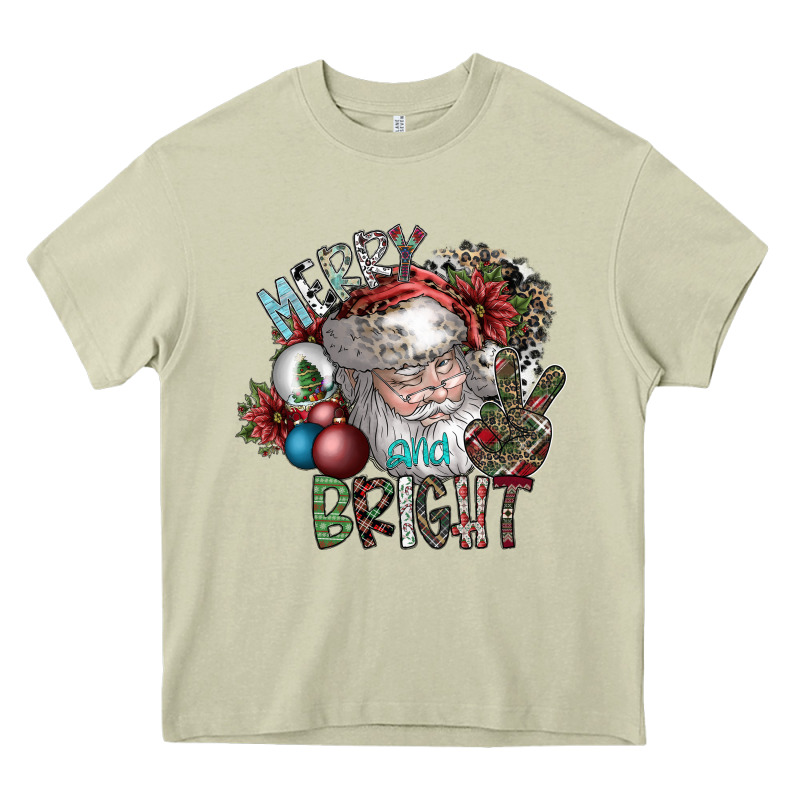 Merry And Bright Heavy Core Tee by SublimationCraftShop | Teevron