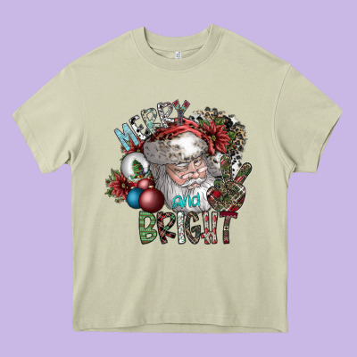Merry And Bright Heavy Core Tee Designed By Sublimationcraftshop