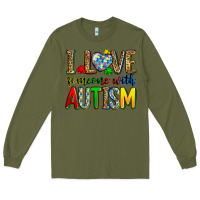 Army Green i love someone with autism Long Sleeve Tee - Zillion Design Studio