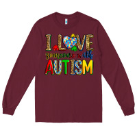 Burgundy i love someone with autism Long Sleeve Tee - Zillion Design Studio
