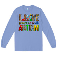 Colony Blue i love someone with autism Long Sleeve Tee - Zillion Design Studio
