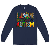 Navy i love someone with autism Long Sleeve Tee - Zillion Design Studio