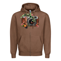 Chestnut floral eucalyptus film roll vintage camera Zipper Hoodie - FaDigitalArtStudio