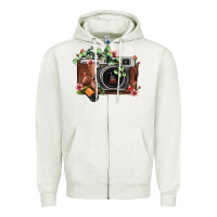 Floral Eucalyptus Film Roll Vintage Camera Zipper Hoodie | Teevron