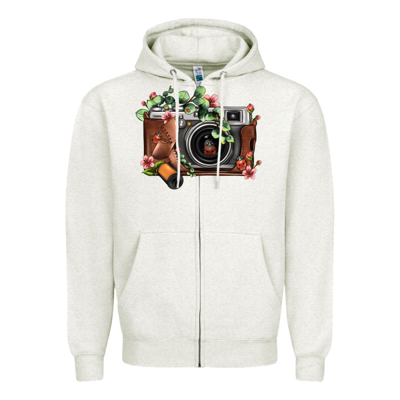 Floral Eucalyptus Film Roll Vintage Camera Zipper Hoodie by FaDigitalArtStudio | Teevron