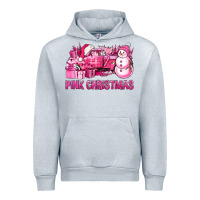 Heather Grey Pink Christmas Truck Urban Hoodie - BundleAndBundleShop
