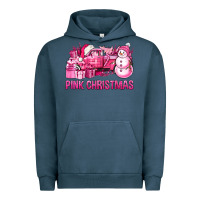 Pigment Midnight Navy Pink Christmas Truck Urban Hoodie - BundleAndBundleShop
