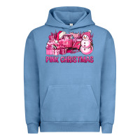 Pigment Pebble Blue Pink Christmas Truck Urban Hoodie - BundleAndBundleShop