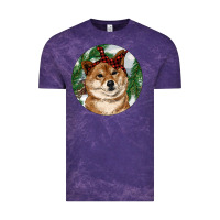 Cloud Purple Shiba Inu Christmas Vintage Tee - RanaPortraitStore