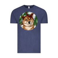 Vintage Denim Shiba Inu Christmas Vintage Tee - RanaPortraitStore