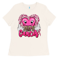 Bone hey cancer with middle fingers Ladies Tee - AdoDesignShop