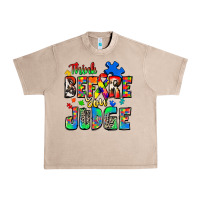 French Oak think before you judge autism Urban Heavy Tee - Zillion Design Studio