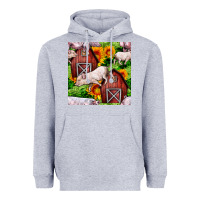 Heather Grey Mama And Baby Pig Heavyweight Hoodie - BundleAndBundleShop