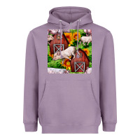 Lavender Mama And Baby Pig Heavyweight Hoodie - BundleAndBundleShop