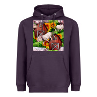 Plum Mama And Baby Pig Heavyweight Hoodie - BundleAndBundleShop