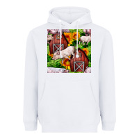White Mama And Baby Pig Heavyweight Hoodie - BundleAndBundleShop