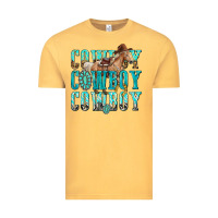 Vintage Mustard cowboy cowboy cowboy Vintage Tee - texasbilliewilder