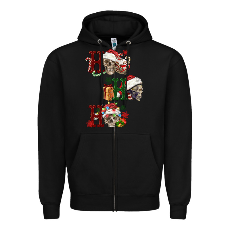 Ho Ho Ho Skull Zipper Hoodie by FaDigitalArtStudio | Teevron