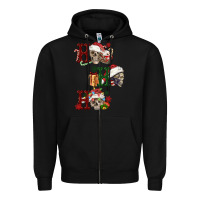 Black ho ho ho skull Zipper Hoodie - FaDigitalArtStudio
