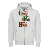 Dove Grey ho ho ho skull Zipper Hoodie - FaDigitalArtStudio