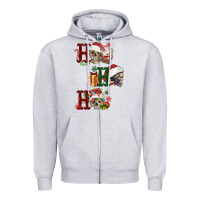 Heather Grey ho ho ho skull Zipper Hoodie - FaDigitalArtStudio