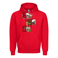 Red ho ho ho skull Zipper Hoodie - FaDigitalArtStudio