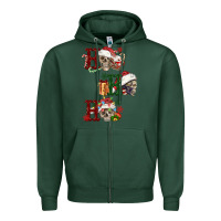 Sports Green ho ho ho skull Zipper Hoodie - FaDigitalArtStudio
