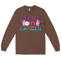 Chestnut Strike Out Cancer Baseball Long Sleeve Tee - texasbilliewilder