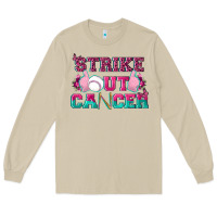 Mushroom Strike Out Cancer Baseball Long Sleeve Tee - texasbilliewilder