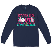 Navy Strike Out Cancer Baseball Long Sleeve Tee - texasbilliewilder
