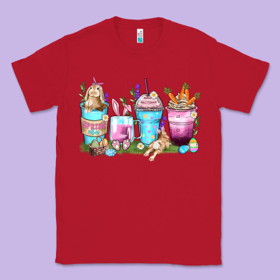 Rabbit Coffee Cups Classic Tee Designed By Zillion Design Studio